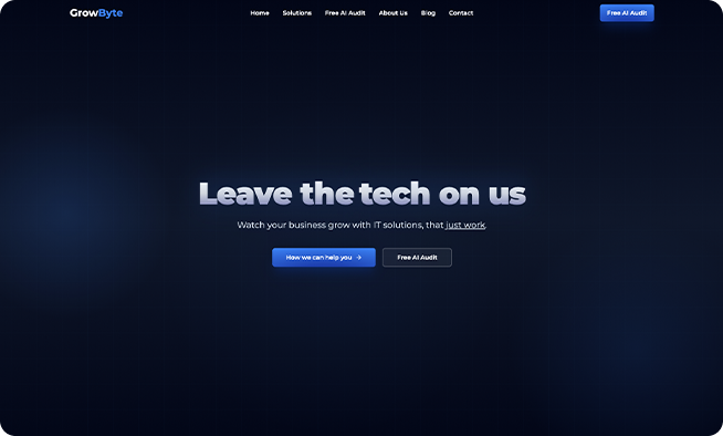 Screenshot of a website I built for GrowByte company