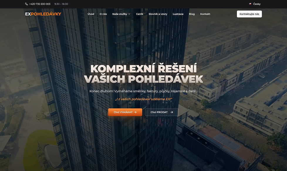 Screenshot of a website I built for Luma production agency